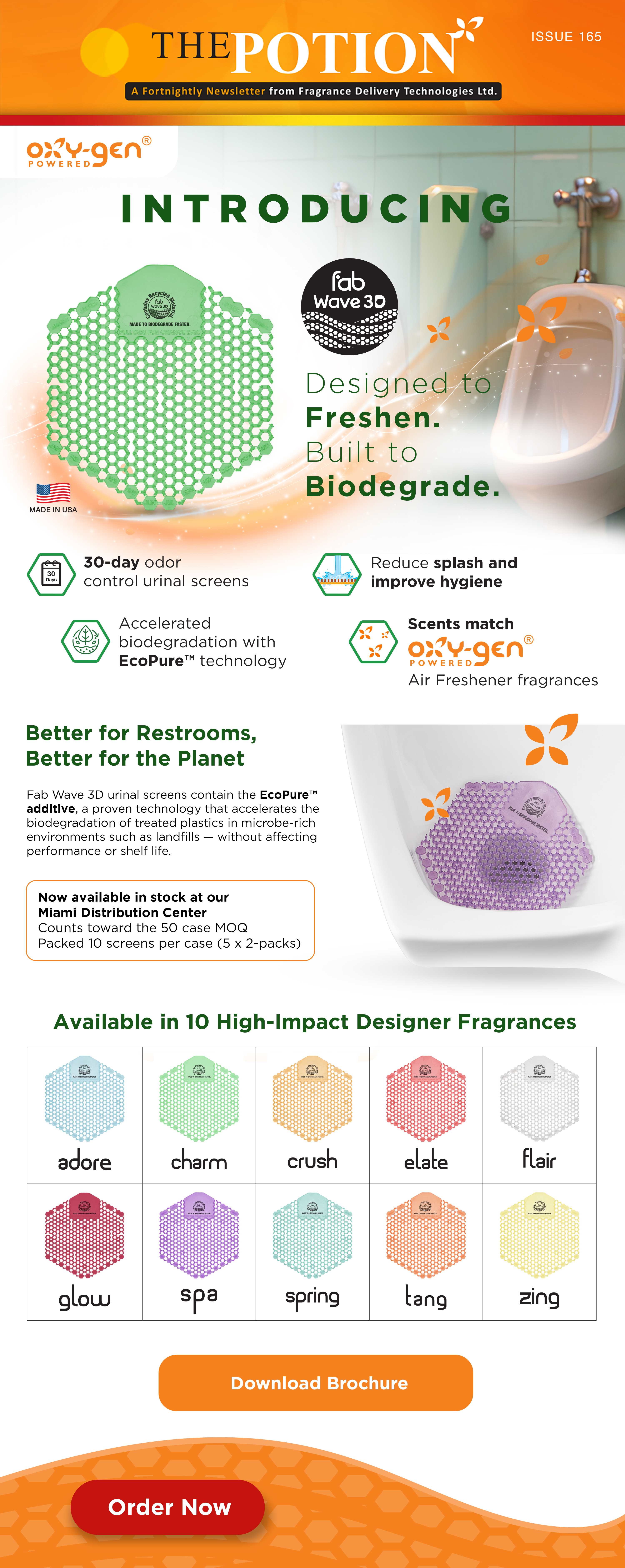 Introducing FAB Wave 3D Urinal Screens-The Potion 165